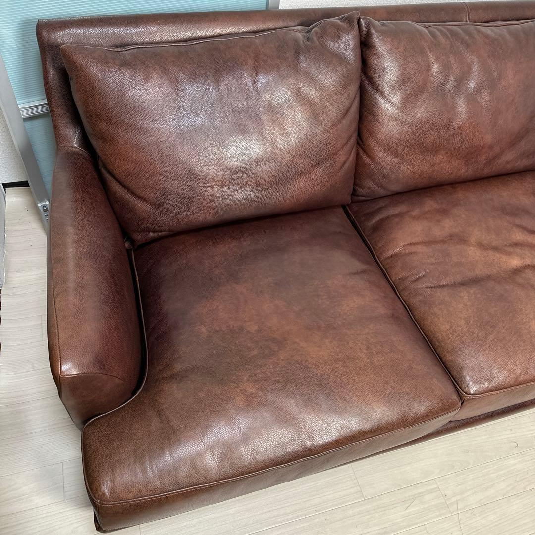 【展示品】Ritzwell Arles/アルル 総本革 角脚 トリプルソファ